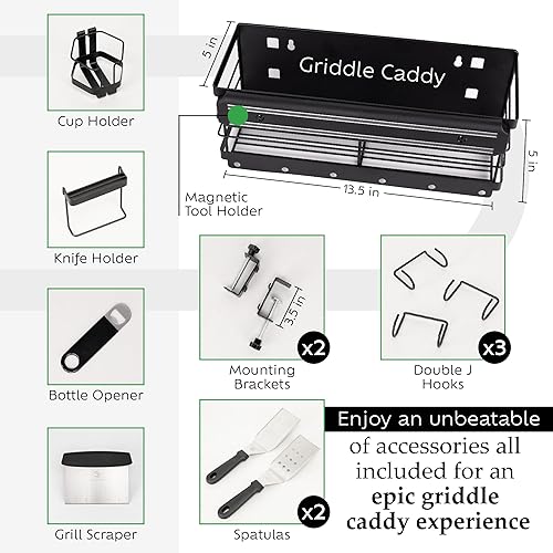 Miniatura 3 de Organizador de parrilla para parrillas Blackstone, accesorios de parrilla, ahorro de espacio para asar a la parrilla, accesorios para estufas de