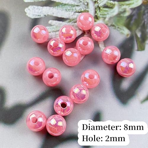 Miniatura 3 de 300 cuentas de perlas para manualidades de 0.315 pulgadas (0.315 in), cuentas redondas sueltas de perlas para collares, pulseras, aretes,