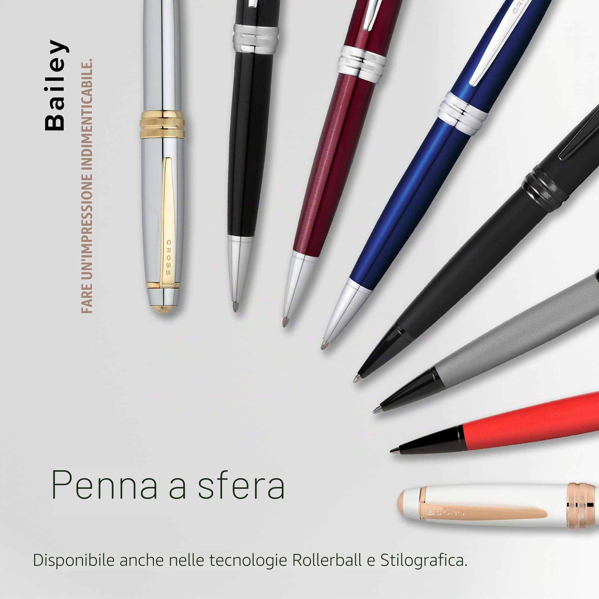 CROSS Bailey Blue Lacquer – Penna a sfera con confezione regalo Premium – Penna a sfera media ricaricabile