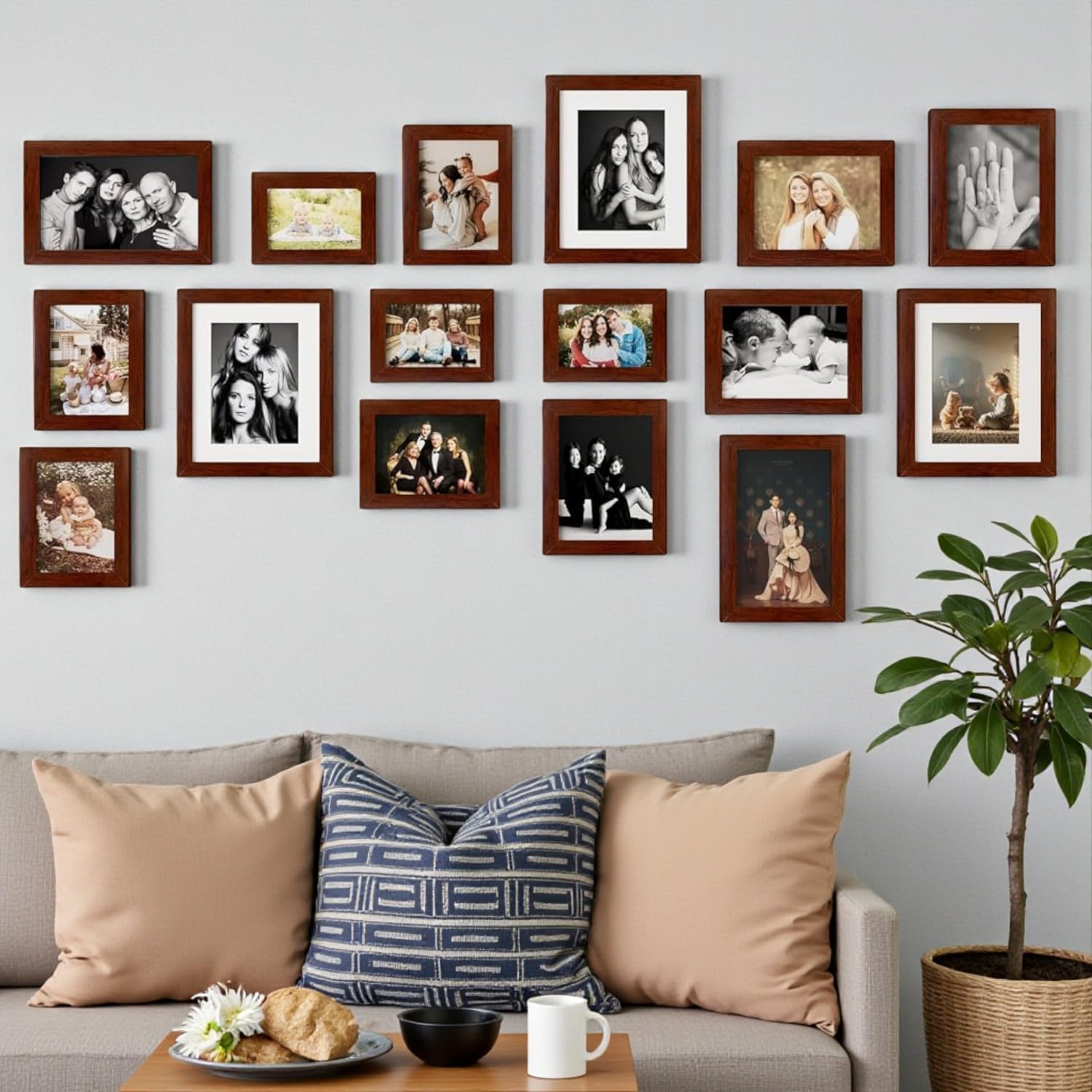 Art Street Photo Frame for Wall Photo Frame Collage Set of 16 Pcs Picture Frame Set For Home & Wall Decoration, Color - Brown, Mix Size- 4x6, 5x7, 6x8, 6x10, 8x10 Inches