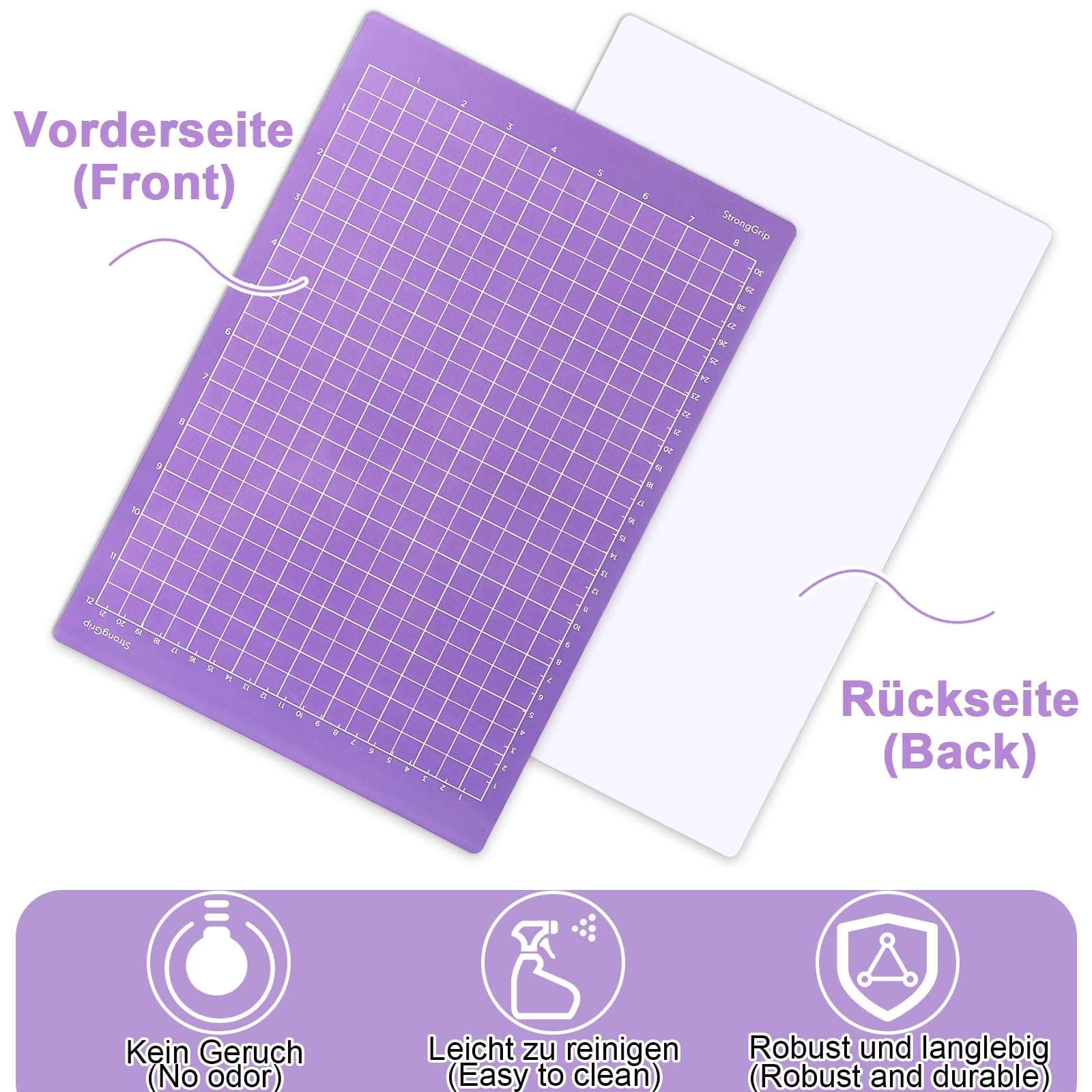 6 Stück Schneidematte A4 für Cricut Joy Xtra, 12x8,5 Zoll Ersatzkleber Klebrige Plotter Zubehör, Schneidematte Plotter, Rutschfester Matt für Cricut Zubehör (Standardgrip, Lightgrip, Stronggrip)