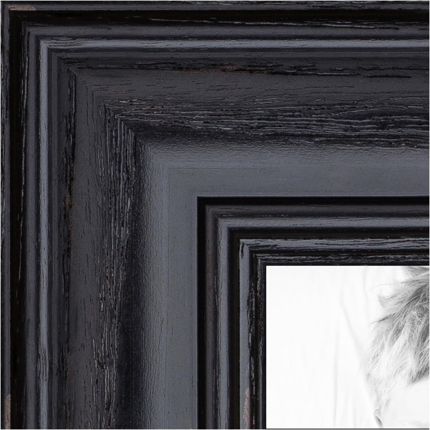 ArtToFrames 5x7 Inch Black Picture Frame, 1 - Pack, This 1.25 inch Custom MDF Poster Frame is Galleria Noir, Comes with Regular Glass (Frame_Pack_1_0066-59504-YBLK-5x7)