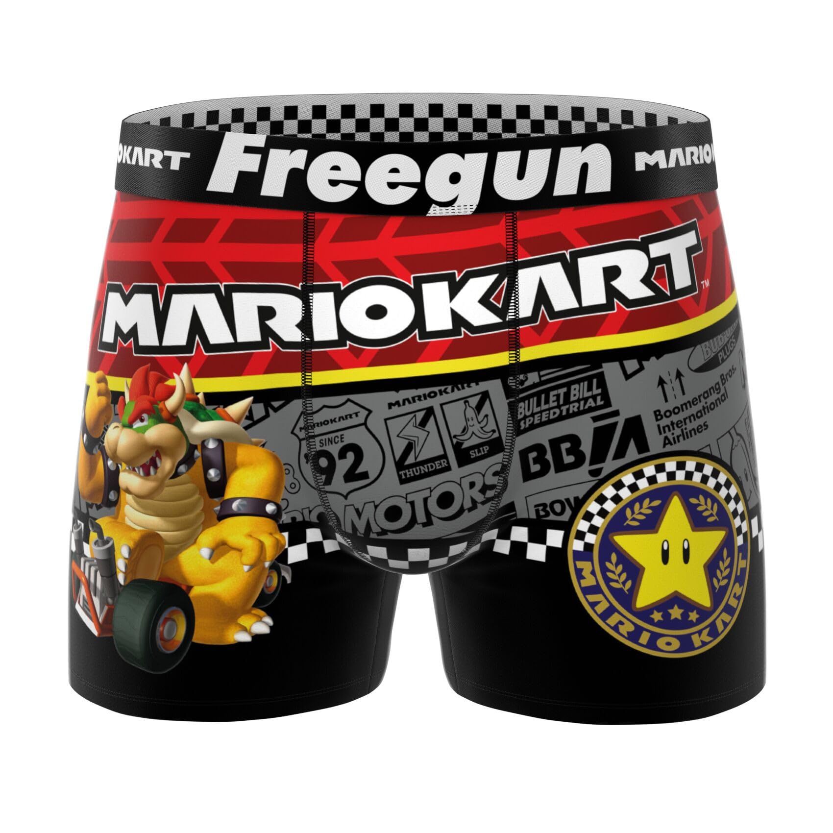 FREEGUN Boxer Enfant Mario Kart, Caleçon Garçon Mario, Doux et Confortable (Lot de 3)