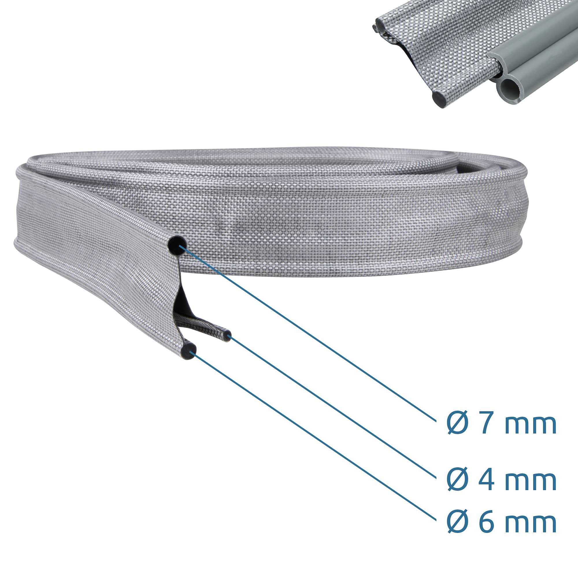 yourGEAR Keder Drive Away Kit - Keder-Adapter Set, lösbare Kederverbindung, 7mm auf 4 und 6mm, Länge 300 cm