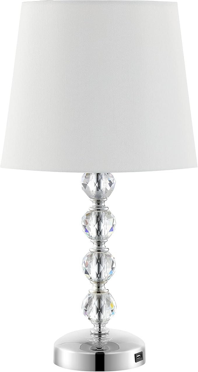 Set 2 Lámparas Mesa Noche SAFAVIEH Nola Cristal 16 pulgadas LED miniatura 6