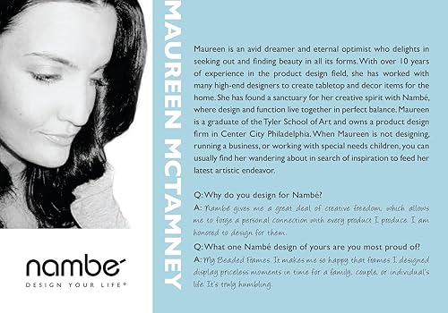 Miniatura 6 de nambe Marco de fotos con cuentas, 5 x 7 pulgadas, marco de fotos con vidrio templado, diseño vintage y contemporáneo, exhibición de mesa para