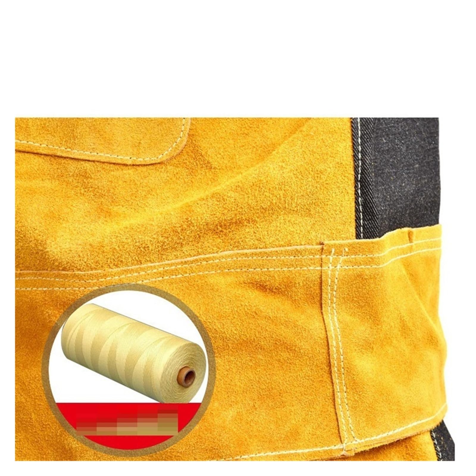 Trajes de soldadura cuero resistentes con aislamiento térmico ignífugo for protección soldadores Carpintero, ebanista(Yellow,2XL)