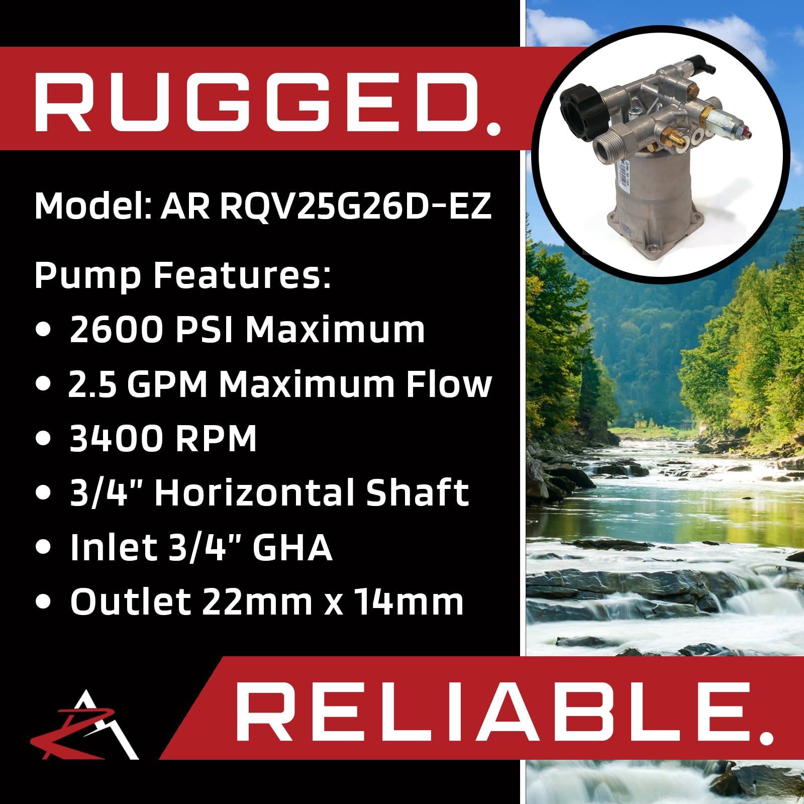 Annovi Reverberi OEM Pompe à eau pour nettoyeur haute pression Honda Generac Husky Karcher et plus encore 2600 PSI