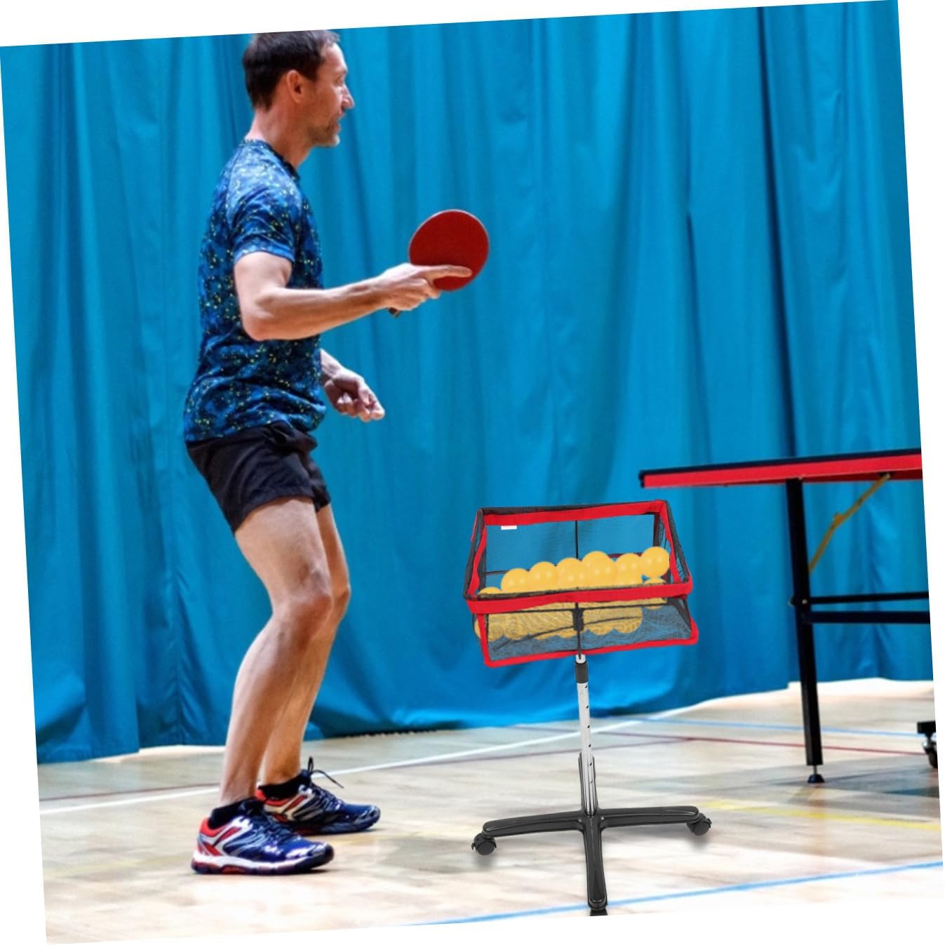 Table Tennis Serve Ball Basket Versatile Training Tool for Skill Improvement Pong Ball Collector Net for Self-Training and Practice