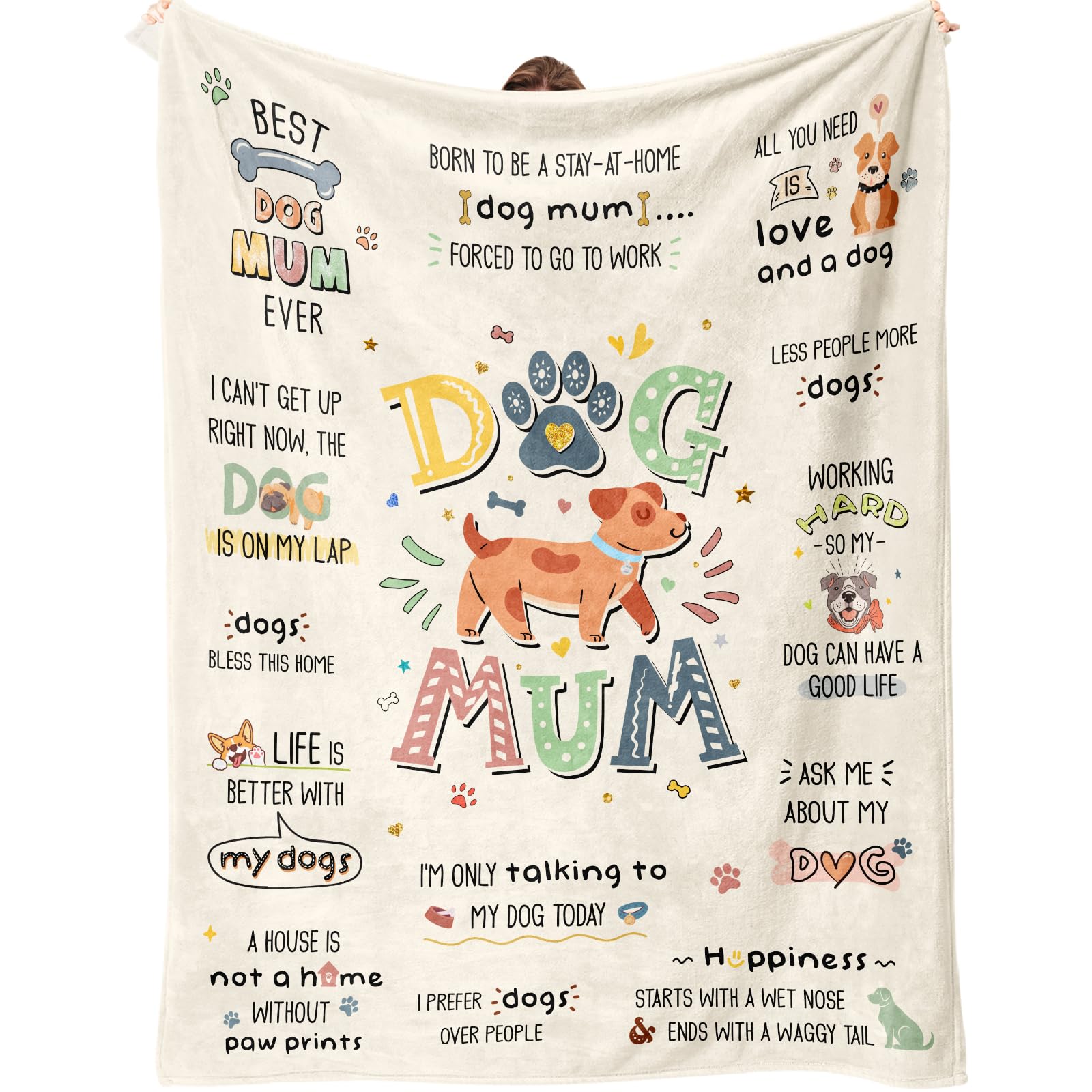 SECOGM Dog Mum Gifts, Dog Lovers Gifts for Women-Blanket 50 * 60in