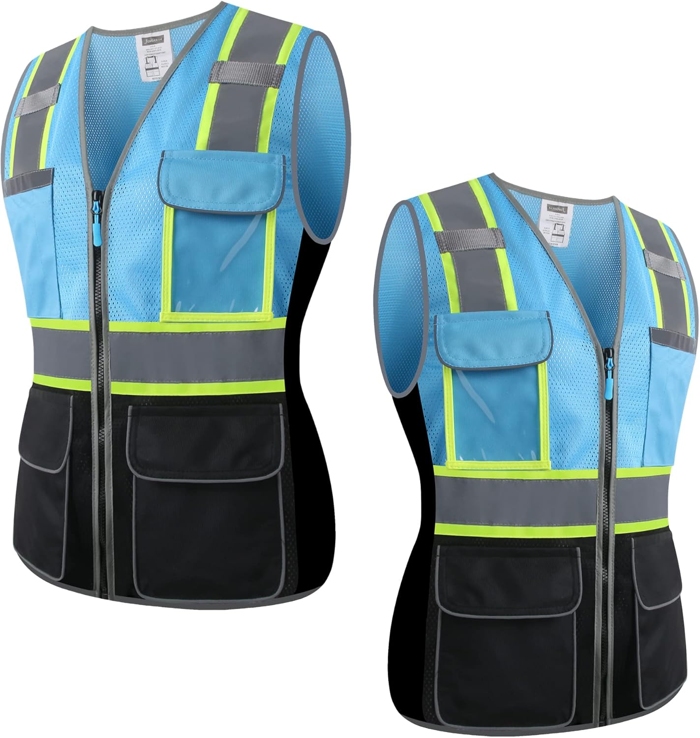 Women Safety Vest, Multi Pockets High Visibility Reflective Breathable Mesh Work Vest For Lady, Durable Zipper - Image 7