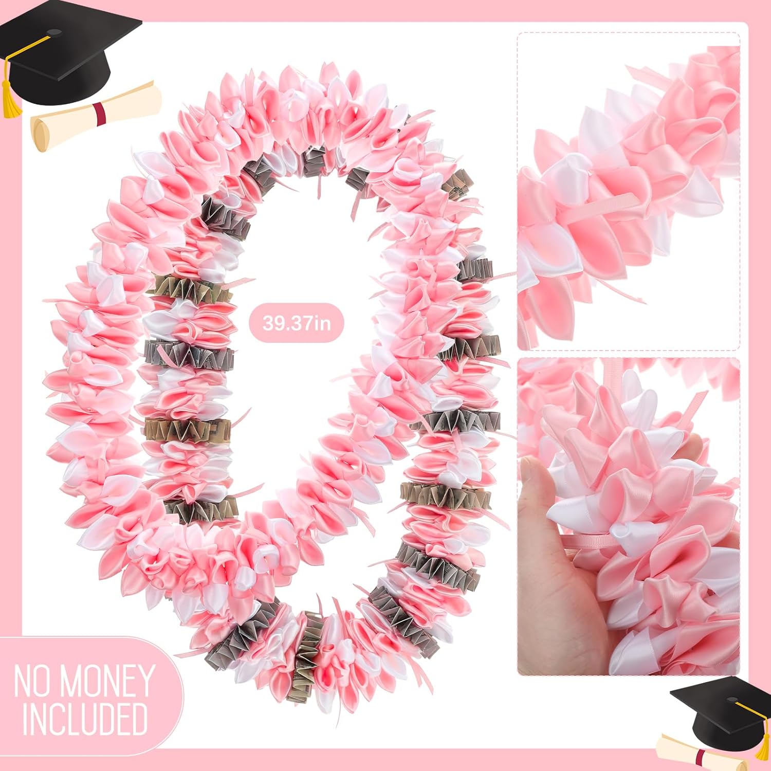Suncalla 2026 Graduation Lei Double Braided Pre-assembled Graduation Money Necklace Strands Hand-woven Grad Accessories Class of 2026 Grad Gifts for High School College Party, 40 Inch