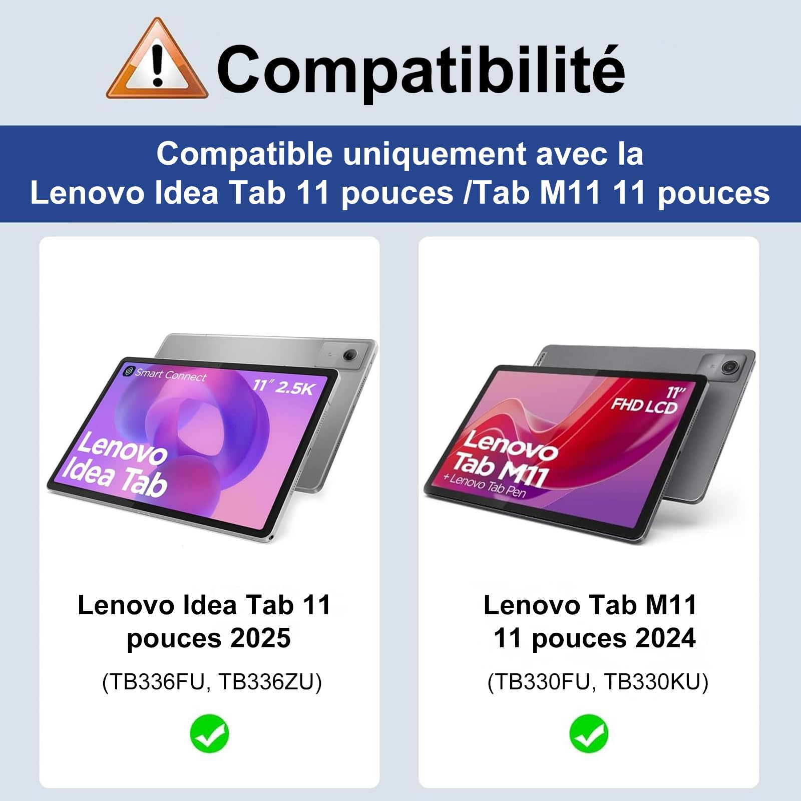 Teclado para Lenovo Idea Tab 11" 2025/Tab M11 con Retroiluminado y Touchpad | Teclado Bluetooth Retroiluminado Desmontable con Funda Delgada y Touchpad para Tablet Lenovo Tab K11 Gen 2 (TB336FU, TB336ZU)