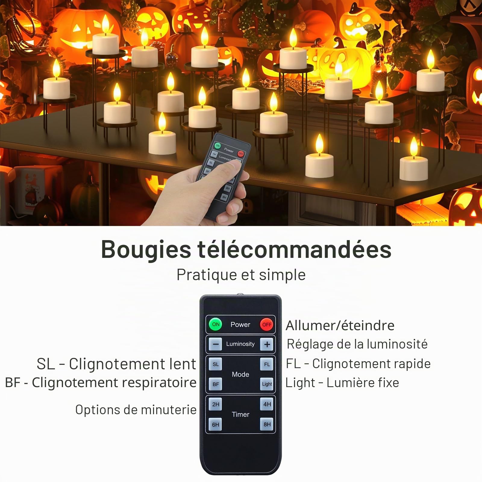 SoulBay Bougies LED Chauffe-plat Rechargeables Flamme Vacillante étanches avec Télécommande et Station de Charge, Lot de 12 Fausse Bougie our Salle de Bain, Maison, décoration d'Halloween et de Noël