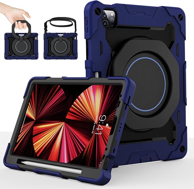 ROISKIN for iPad Pro 11 inch Case Kids (2022-4th / 2021-3rd / 2020-2nd / 2018-1st),iPad Air 5th/4th Generation Case with Screen Protector Stand Pencil Holder,Heavy Duty Shockproof Cover