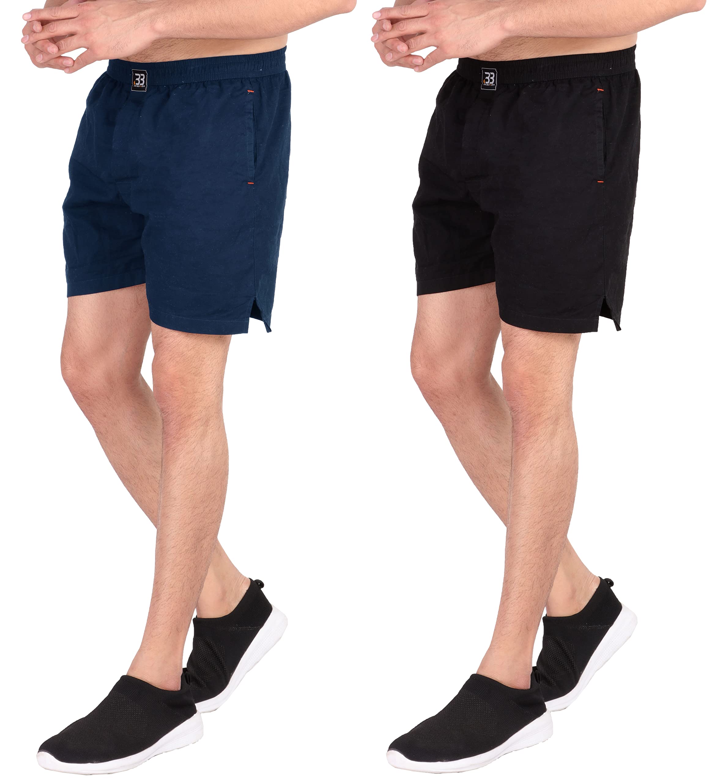 big button Men's Premium Bio Washed Cotton Solid Boxer Short with Pocket and Zip-picture-13