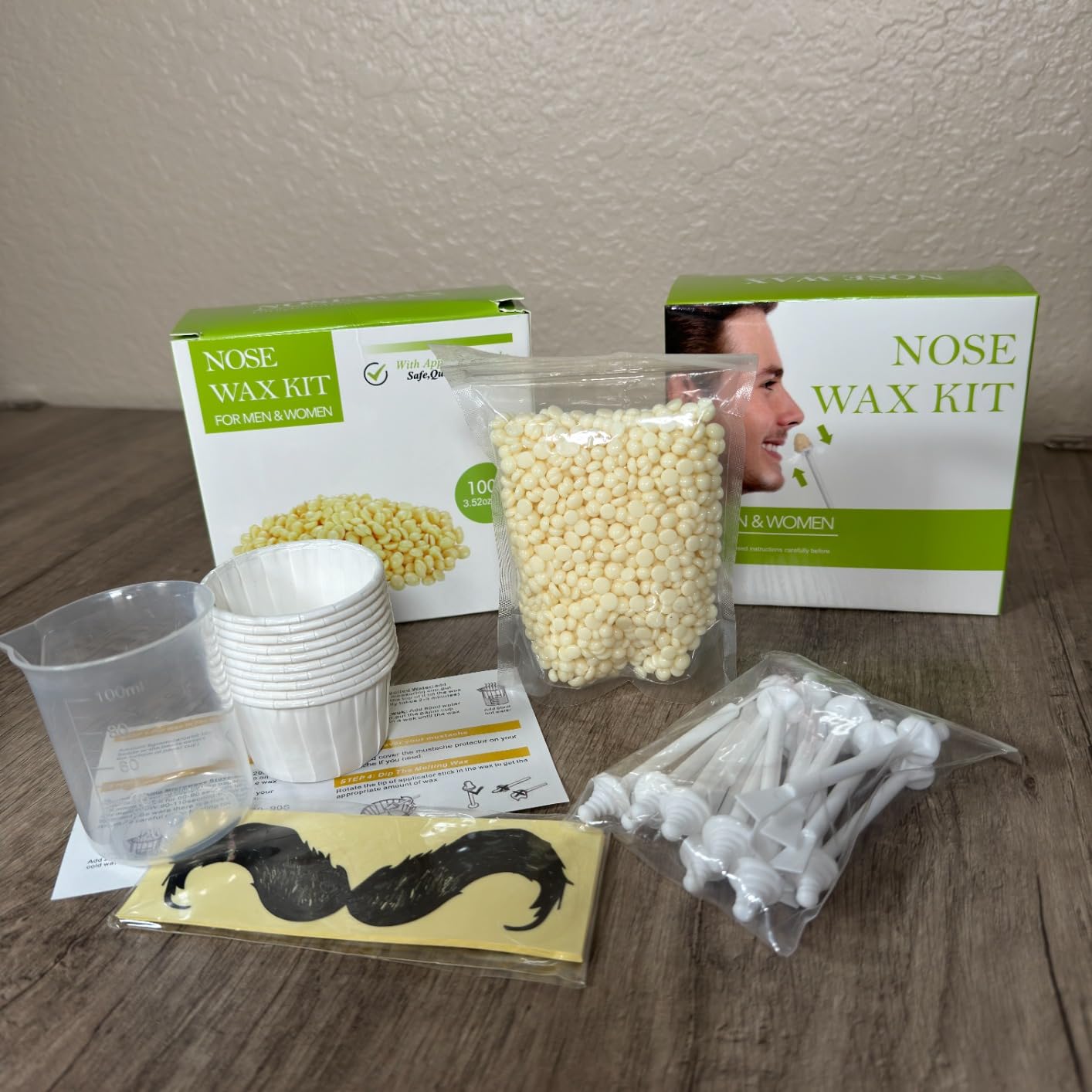 Unimiko Nose Wax Kit Men, 200g Wax, 40 Applicators. Nose