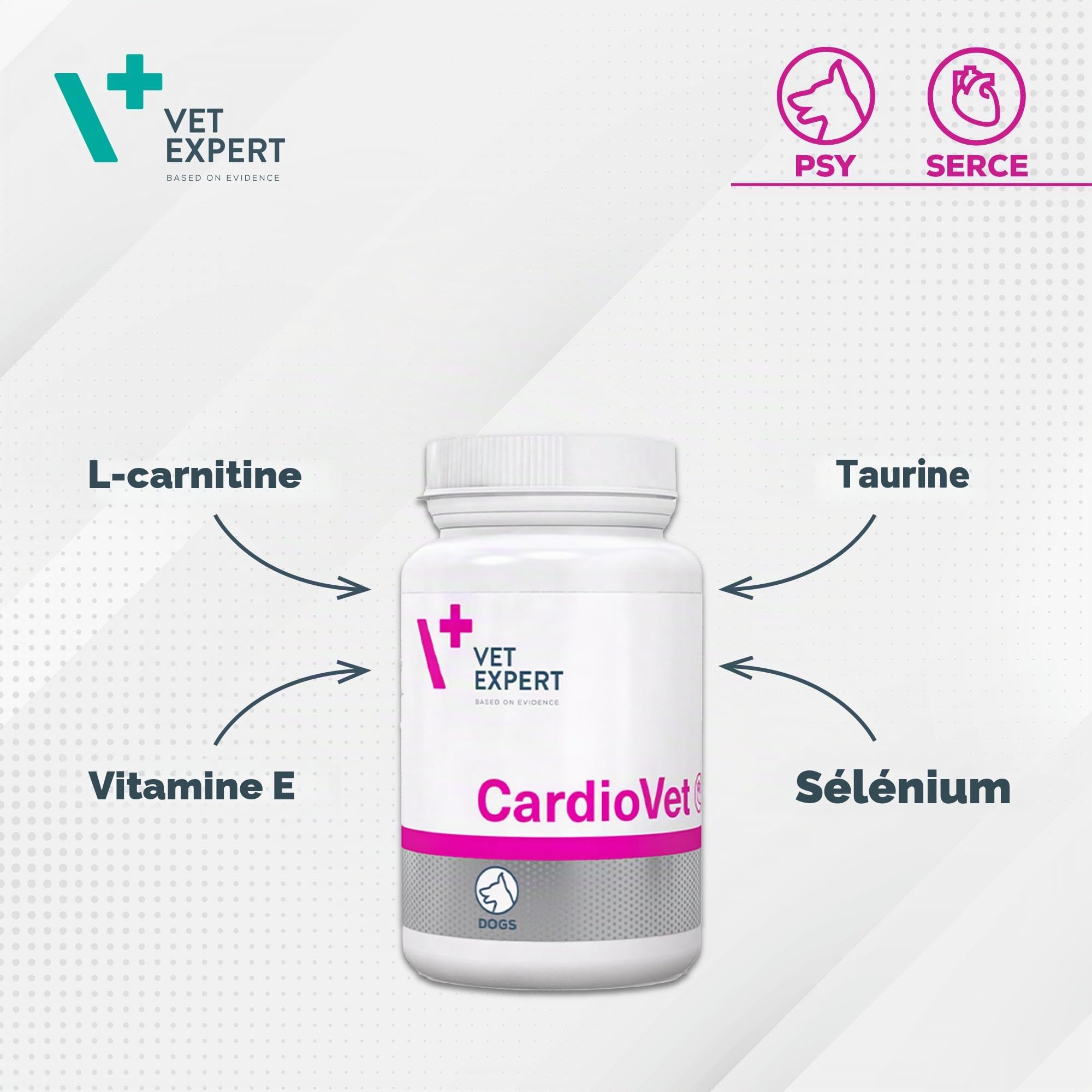 VetExpert CardioVet | 90 comprimés | Alimentation complémentaire diététique pour Chiens | en Cas d'insuffisance myocardique Due à Une cardiomyopathie dilatée et d'insuffisance mitrale