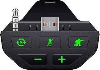 PPMTS Adaptateur de casque stéréo pour manette Xbox One, adaptateur de micro pour Xbox avec prise audio 3,5 mm et contrôle...