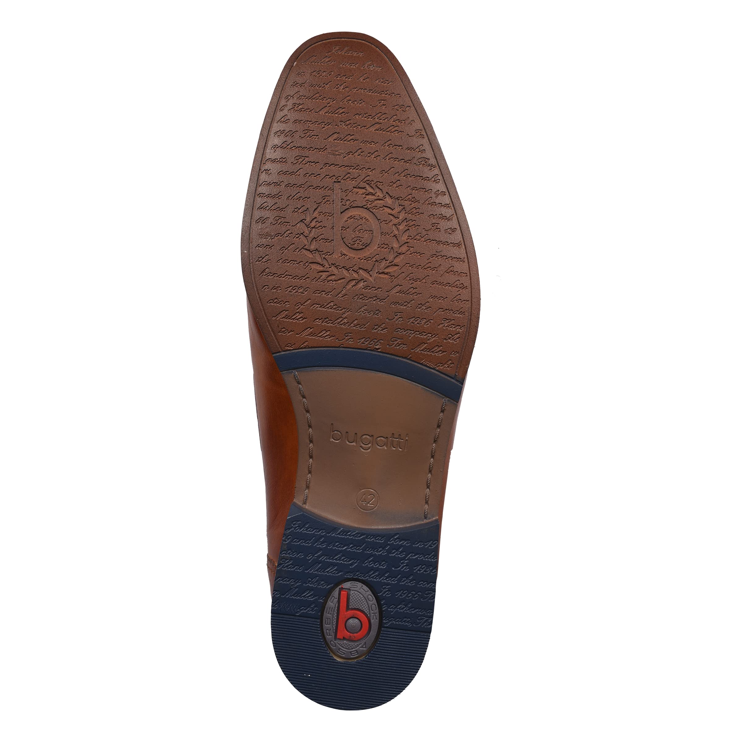 Bugatti Herren Business Halbschuh aus Leder, Derby mit Gummizug und Parallelnaht