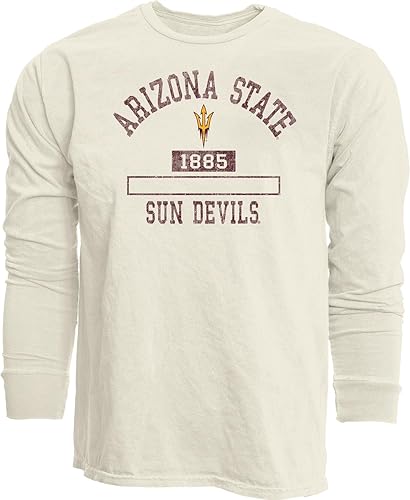 Blue 84 Camiseta de manga larga con licencia oficial de la NCAA, teñido de marfil