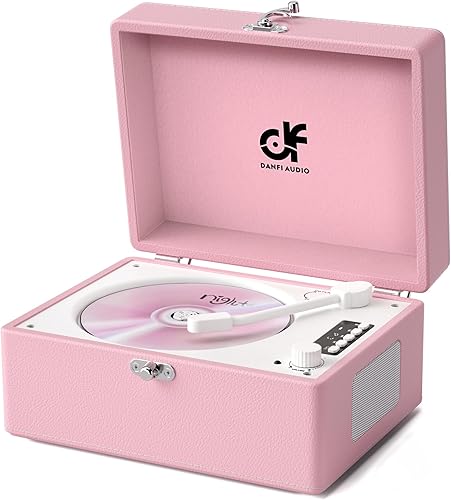 Reproductor de CD con altavoces estéreo, transmisión inalámbrica de entradasalida Bluetooth, batería recargable, reproductor de CD retro USB para