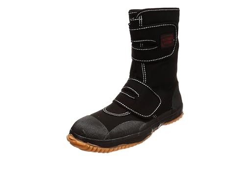Amazon 富士手袋工業 安全靴 足袋靴 高級綿布生地 高所用 3cm防水 9952 メンズ Black 安全靴 作業靴