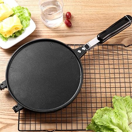 Amazon Pure Vie ホットサンドメーカー 直火式アルミ合金平底両面フライパン 耐熱パン トースト ベーキングパン はさんで焼くだけ 取り外し可能 お手入れ簡単 家庭用ノンスティックパン サンドイッチ アイスクリーム 卵巻 フライパン アウトドアキャンプでも活躍 お