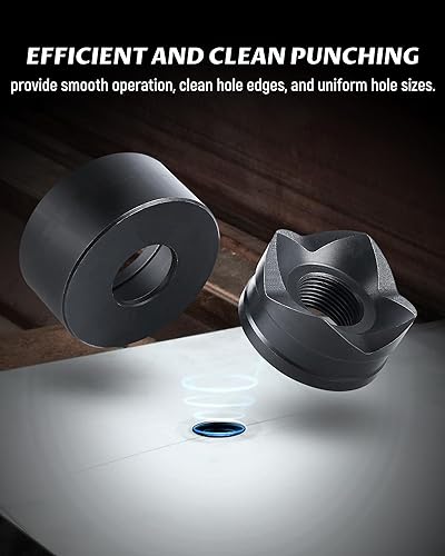 Miniatura 4 de Lichamp Kit de punzón manual de eliminación, hoja de metal resistente Knock Out Box Hole Cutter Conducto Punch Driver Die Set