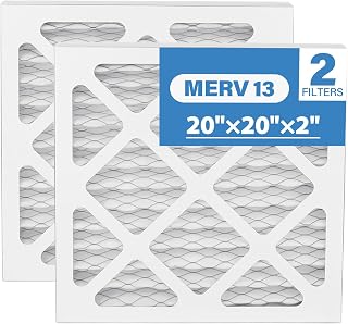 20x20x2 MERV 13 Pleated Air Filter Compatible with Zephyr VGF Series 20x20x2 Whole Home Return Air Grille Filter, MERV-13 Air Filtration System Grille Filters 2 Pack,