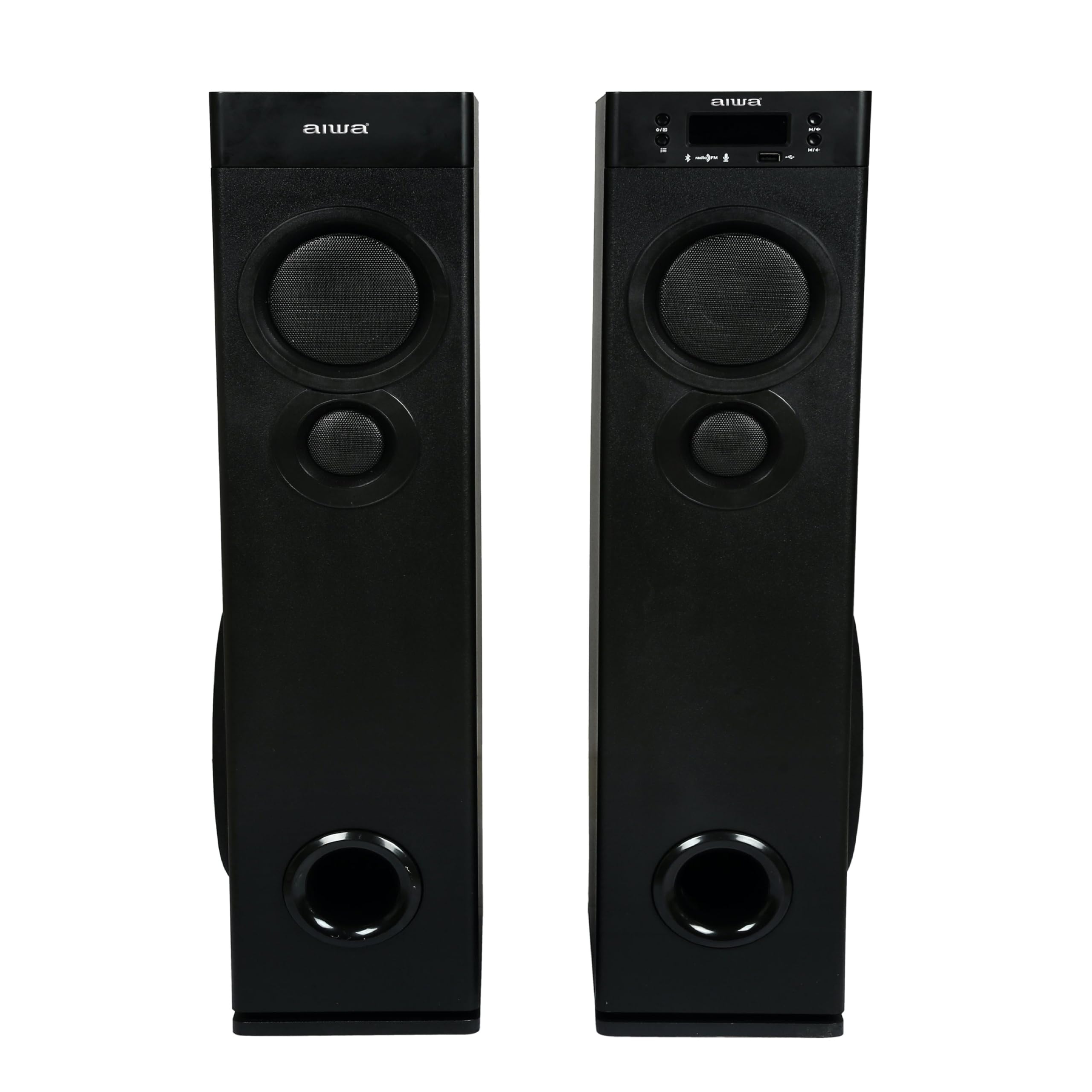Aiwa Aw-Tw901 120W Multimedia Tower Speakers with 2 Wireless Mic, 8" X2 Sub Woofers, 4" X2 Speakers, 2.25" X2 Tweeters, 5 Preset Equalizers, Remote Control,Black-image-6
