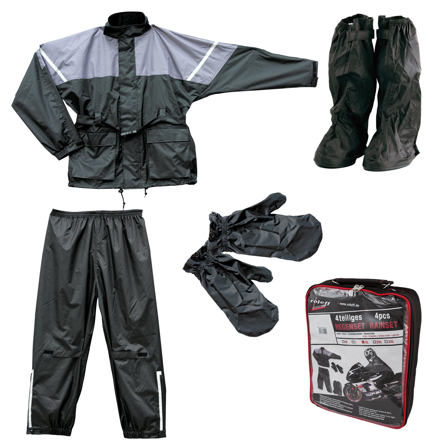 Roleff Racewear Juego de Chaqueta y Pantalón Impermeables 4 Piezas