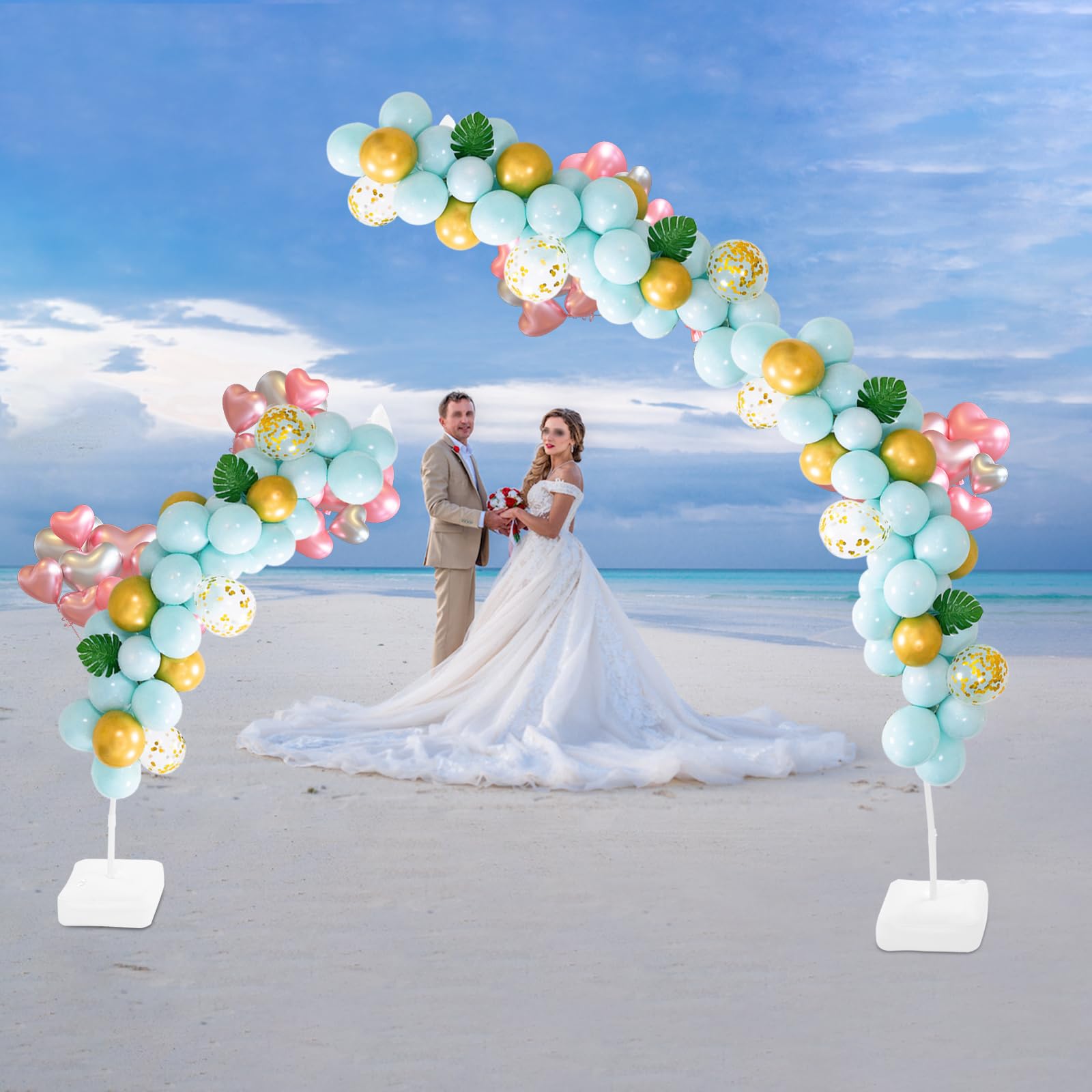 Kit de cadre d'arche de ballon, support de ballon demi-arche, support de ballon à flexion libre, kit d'arche de ballons pour anniversaire, mariage, fête prénatale, remise de diplôme, 2,5 m et 1,5 m