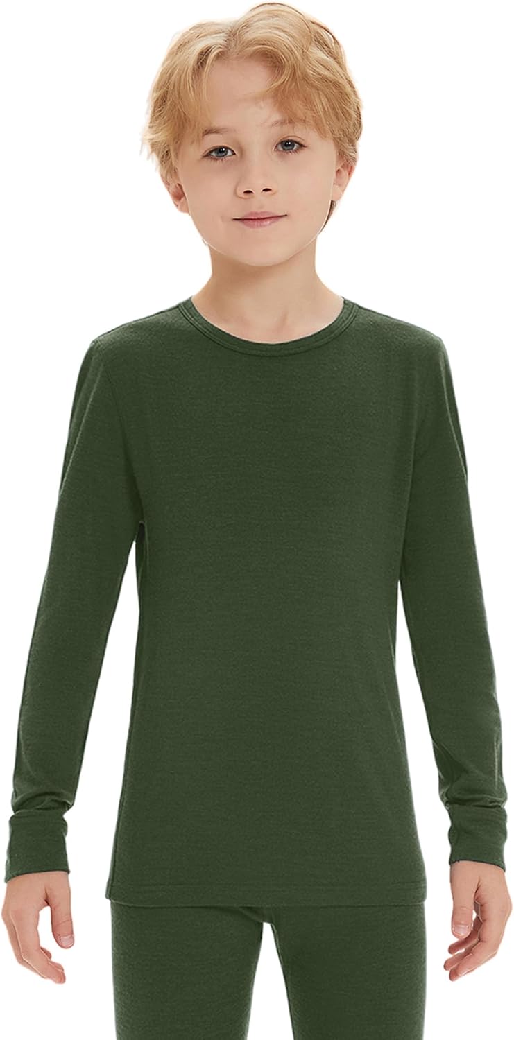 Iguana Unisex Kids 100% Merino Wool Base Layer Top Thermal Underwear Shirt for Girls and Boys