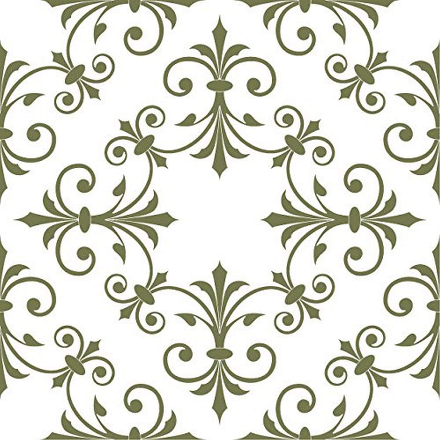 Odhams Press Hobson Olive Re-Tile Decal with White Background, 6"