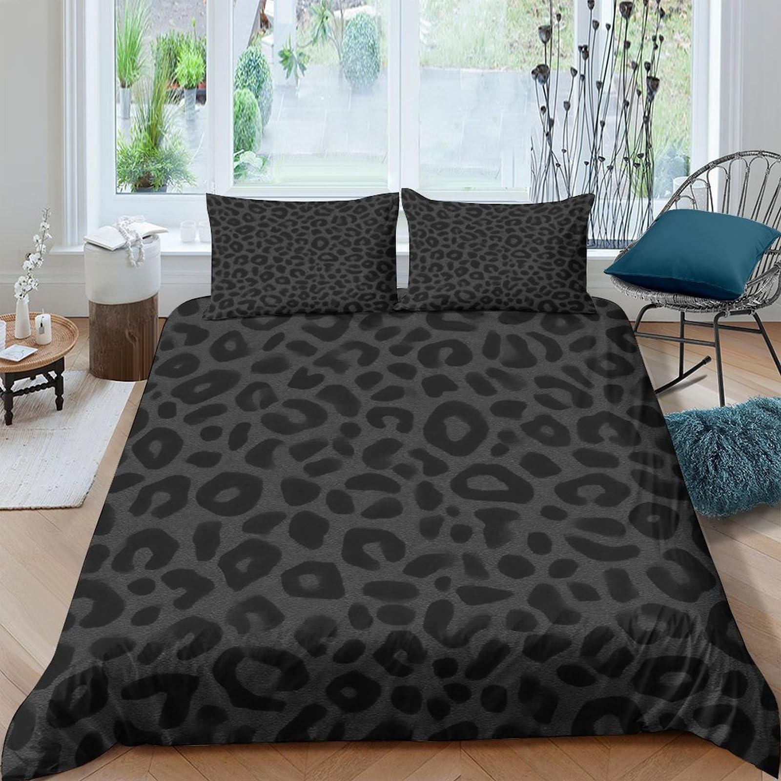 XFKLYNVCJ 3D Printed LeopardPattern Quilt Cover Brushed Microfiber ModernAnimalStyle Comforter Cover Fade Resistant Lightweight for Teen Bedroom Young Adults Rental Apartment Use Single（135x200cm）