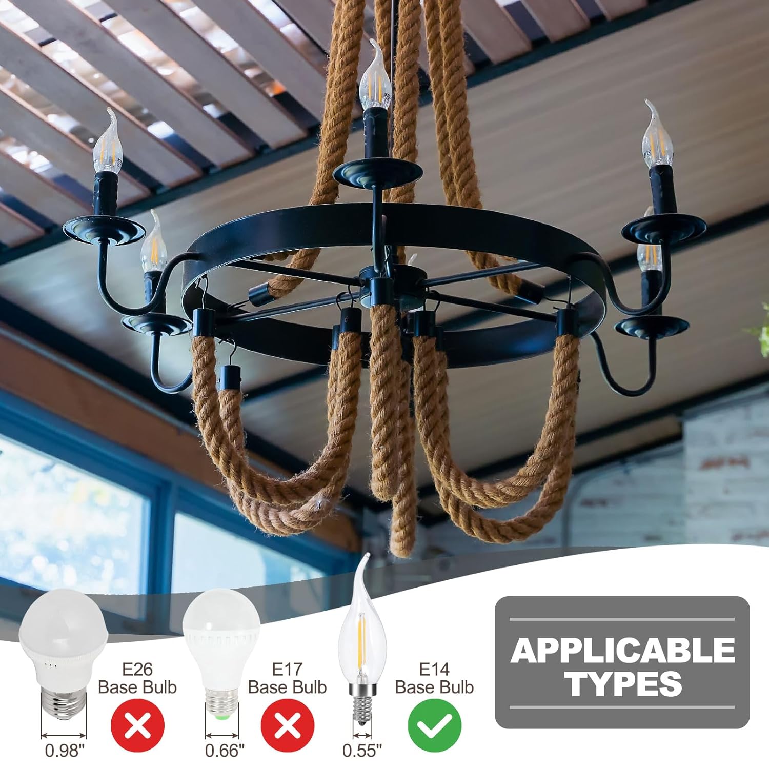 PATIKIL E12 Length Adjustable Candle Bulb Socket, 4 Set Candelabra Base Bulb Holder with 4" Black Metal Candle Cover Sleeves Cardboard Insulator, Black