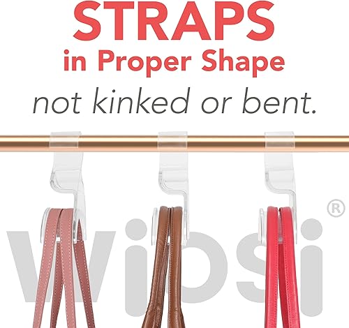 Miniatura 6 de Wiosi Juego de 3 perchas transparentes de alta calidad, organizadores de acrílico duradero y colgador de bolsas de almacenamiento para armario de