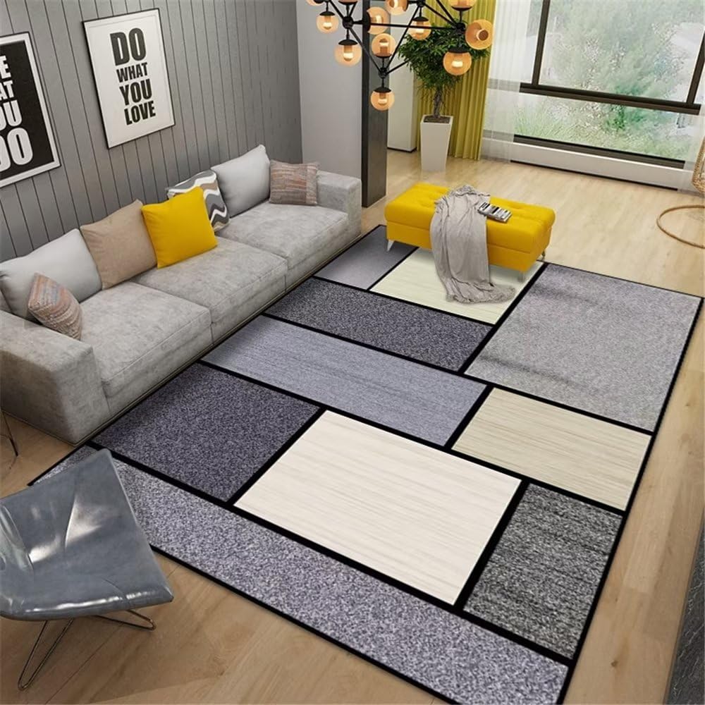 Tapis enfant chambre garçon lavable en machine 160x200 grand tapis de salon gris insonorisé
