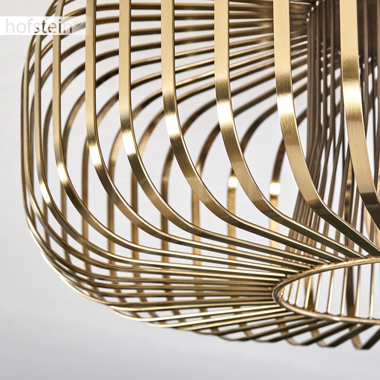 HOFSTEIN plafoniera Wemude, plafoniera rotonda in metallo color ottone antico, apparecchio retrò con effetto luce grazie all'aspetto a griglia, Ø 40 cm, 1 luce, attacco E27. senza lampadine