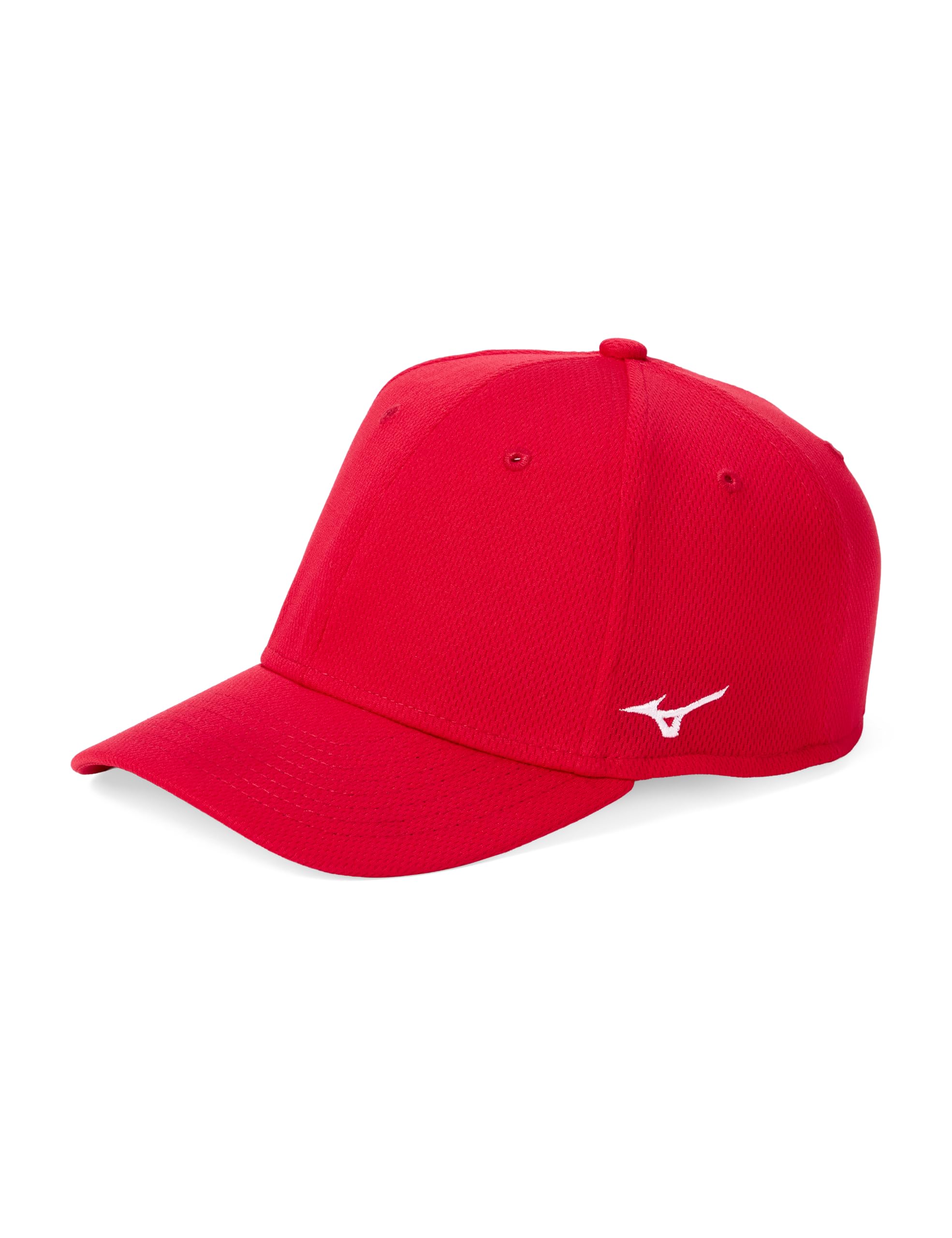 Mizuno Stretch Fitted Team Hat, X-Small/Small, Red
