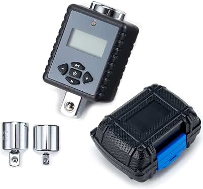 ThreeH 1/2 '' (1.5 a 147.6 ft-lbs.) Adaptador Torque Digital Servicio pesado con LED y Alerta Zumbador (unidad de 1/2 '' e incluye adaptadores para 3/8 '' y 1/4 '')