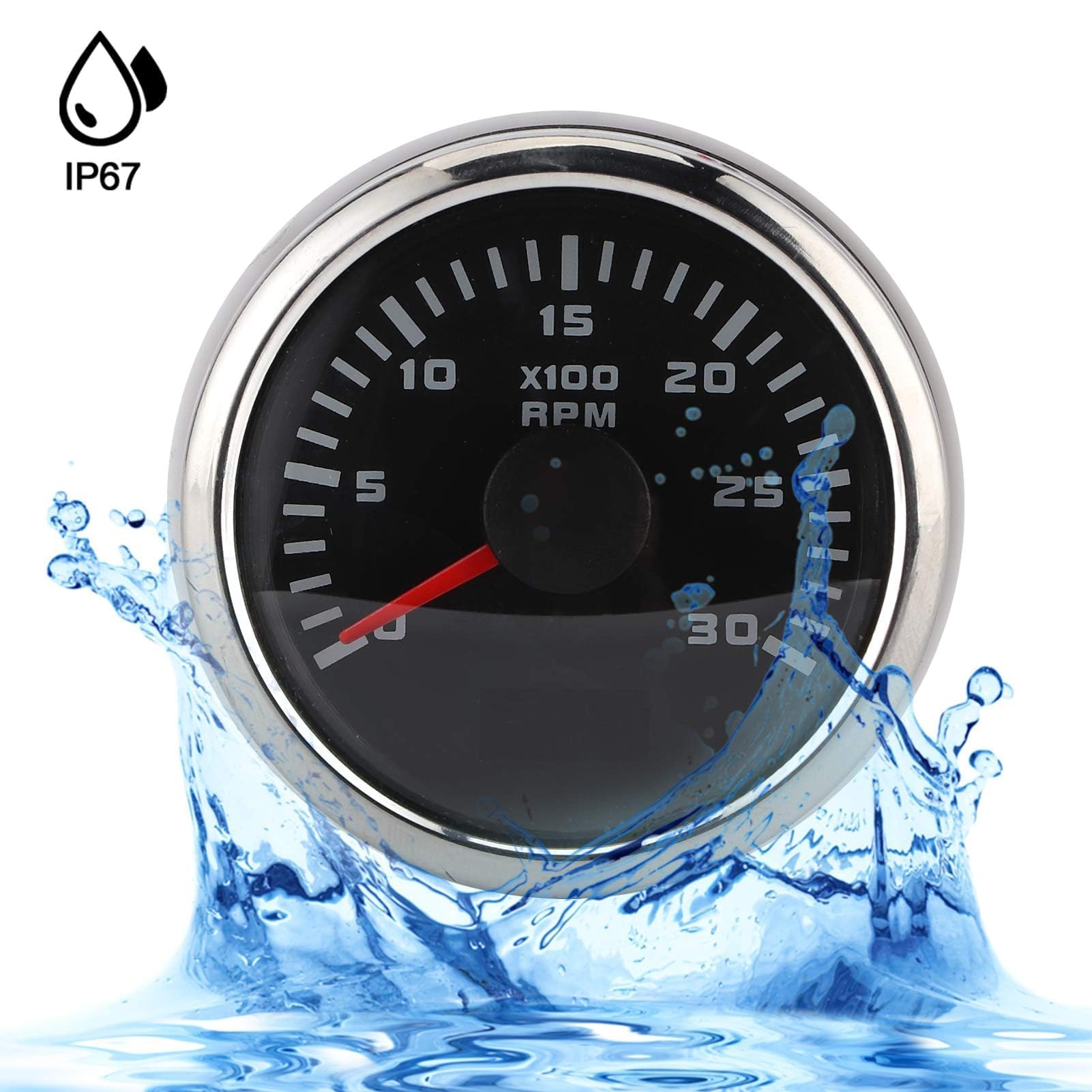 Tacómetro, 2 Pulgadas, 3000 RPM, Tacómetro para Barco, Pantalla LCD, Tacómetro para Coche, Motocicleta, Maquinaria de Ingeniería, Motor Fuera de Borda para Tacómetro de Coche, Tacómetro LCD, Tacómetro