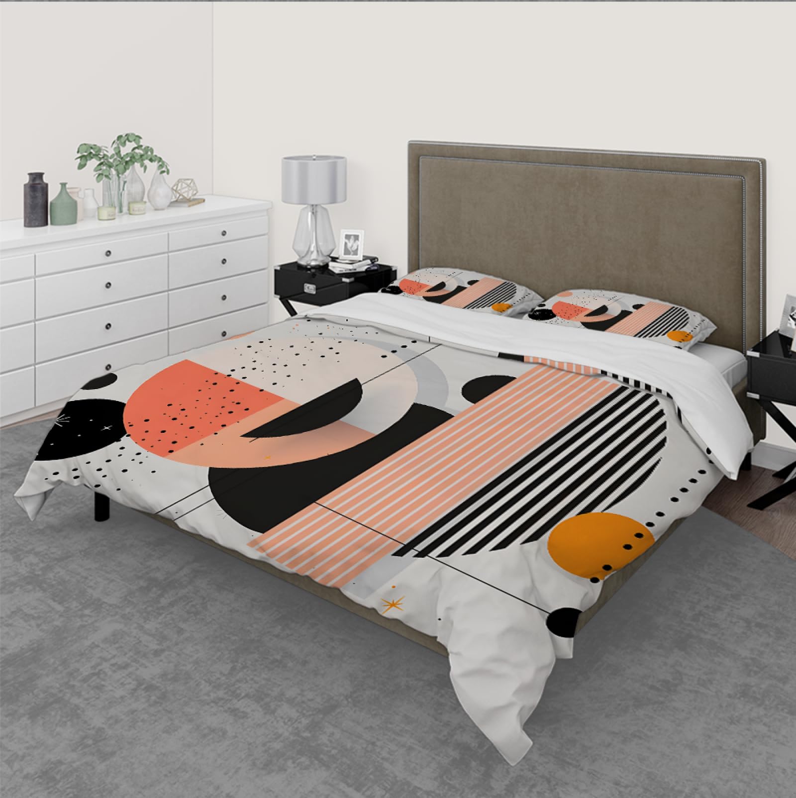 Geometryczne paski poszwa na kołdrę nowoczesny zestaw pościeli w kropki styl skandynawski miękki 3 sztuki na wszystkie pory roku z 2 poszewkami na poduszki 180x220cm
