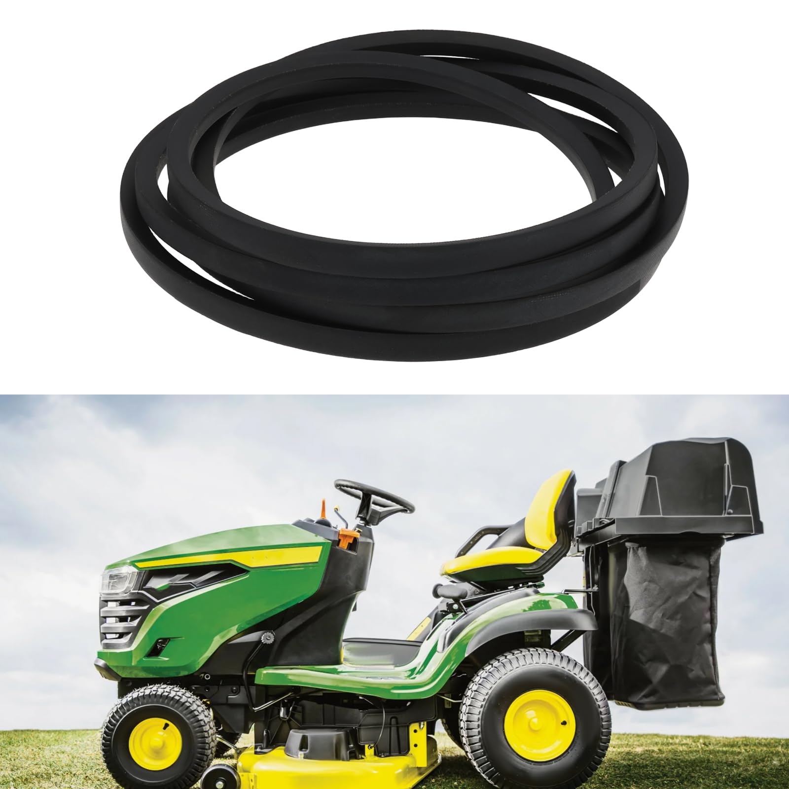OTOTEC Cinghia trapezoidale M95087 per tosaerba, 116,8 cm x 332,7 cm, compatibile con John Deere F510 F525