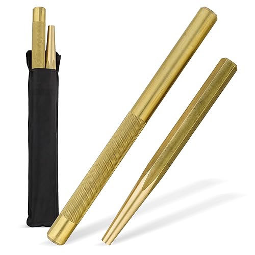 ABN Juego de punzones de latón – Juego de 2 perforadores de latón – Punzones de cincel que no se dañan de mecánico para vehículos