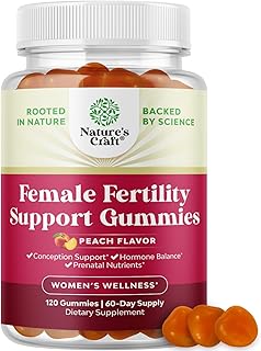 Fertility Gummies for Women Trying to Conceive - Yummy Gummy Fertility Supplement for Women with Myo-Inositol Folic Acid & Vitex Chasteberry - Vegan Non-GMO & Gluten Free - Juicy Peach (60 Servings)