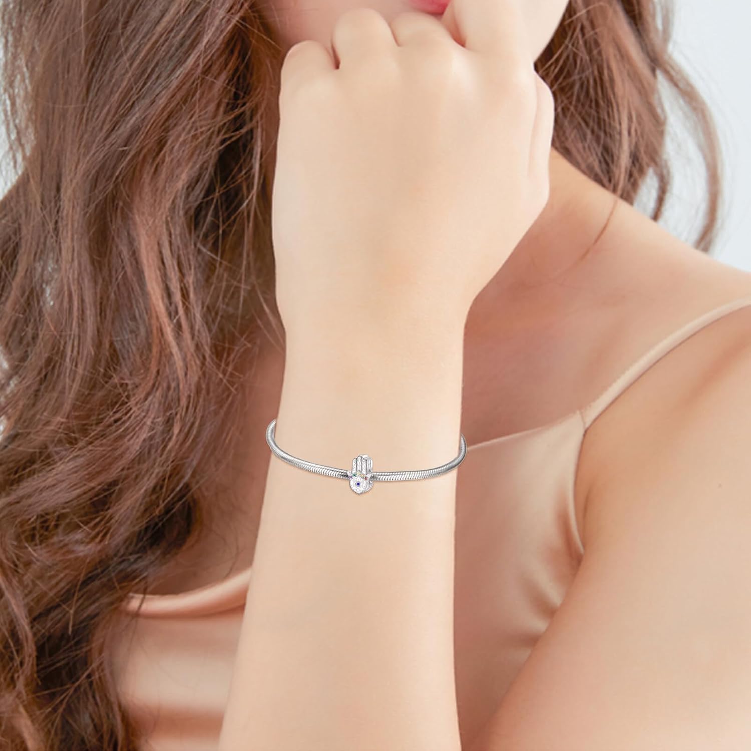 MONGAS Charms for Bracelets 925 Sterling Silver Highland Cow/Praying Hands/Tree of Life/Hamsa Charms for Bracelets Jewelry for Women