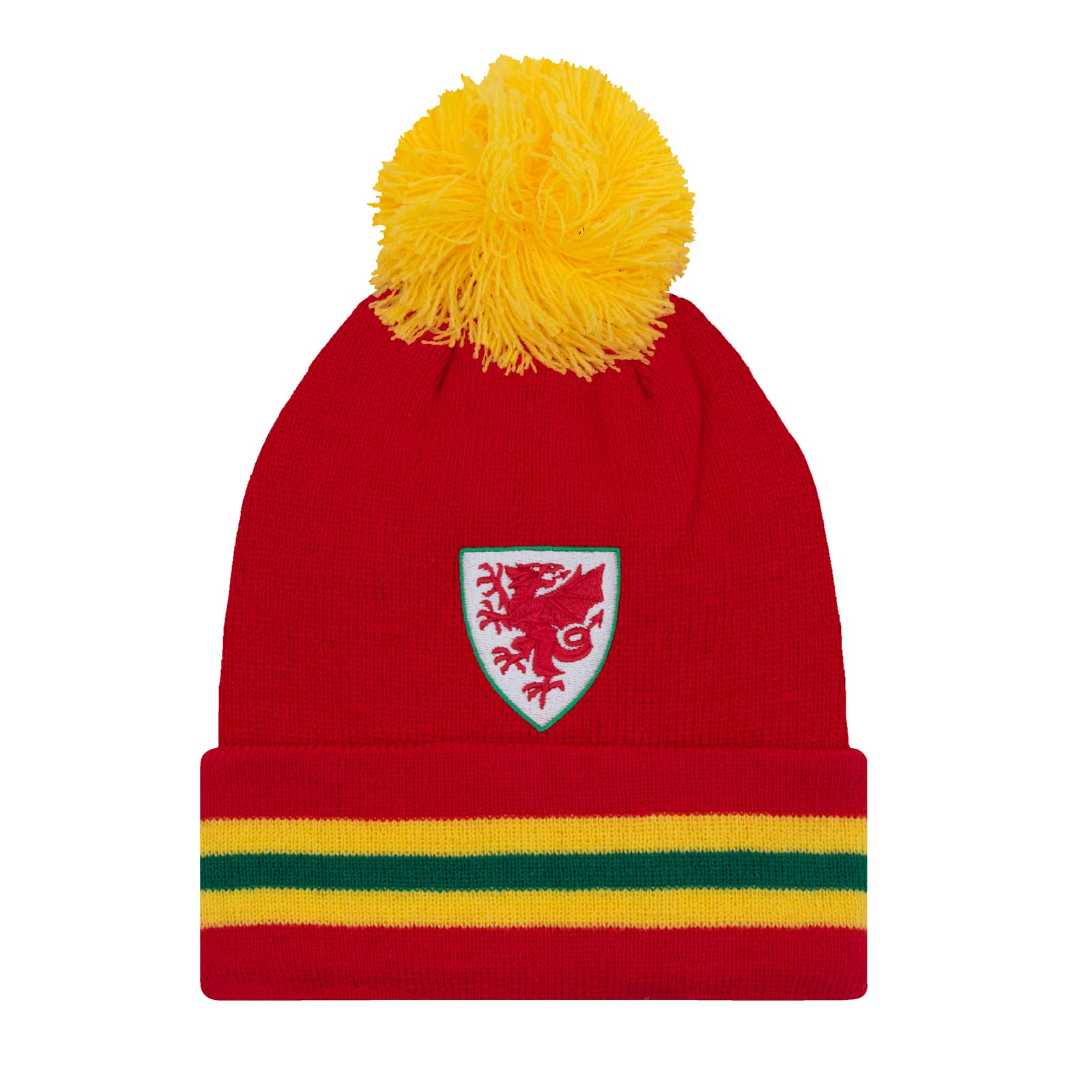Wales F.A. FA Wales Official Football Gift Knitted Bobble Hat Red Yellow Green
