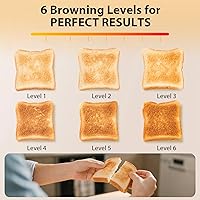 Vista 5 de 4 Slice Toaster 1.5" Extra Wide Slot - Stainless Steel, High Lift, 6 Browning Settings, Blue